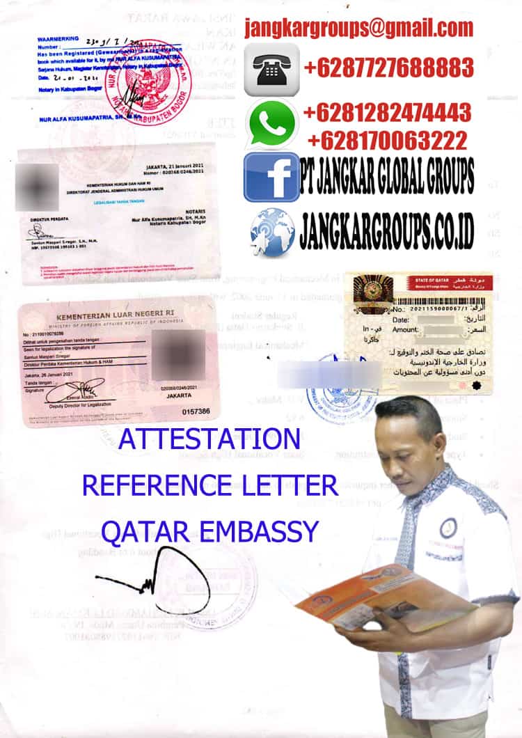 Attestation reference letter qatar embassy