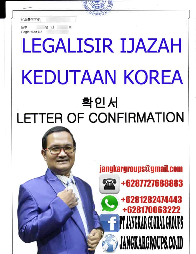 LEGALISIR IJAZAH KEDUTAAN KOREA