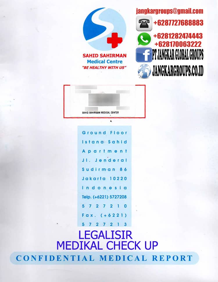 LEGALISIR MEDIKAL Legalisir Medical Check-up Kedutaan
