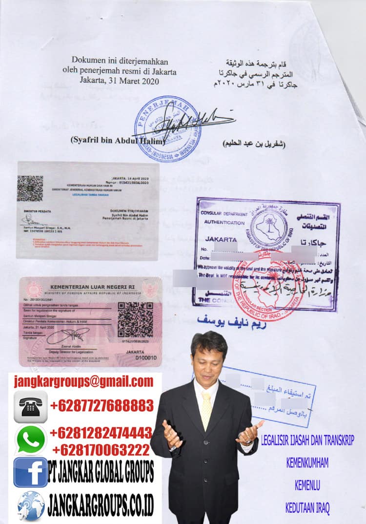 Urus legalisir ijazah dan transkrip kedutaan iraq