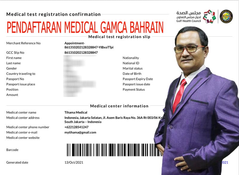 pendaftaran medical gamca bahrain