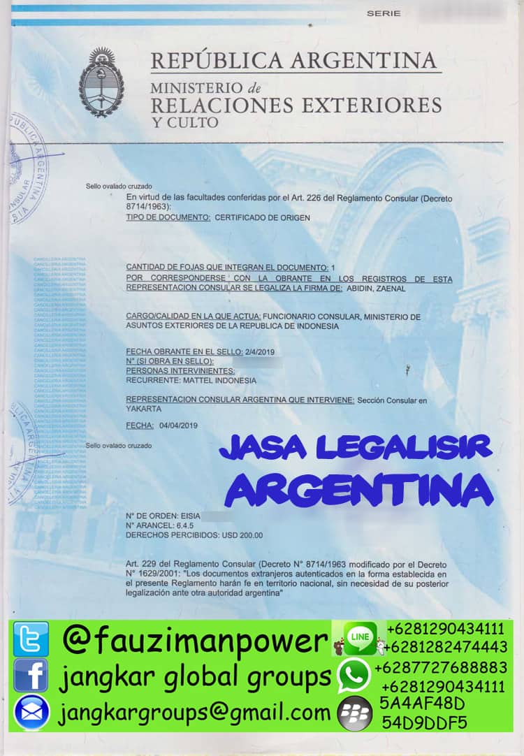 JASA LEGALISIR ARGENTINA