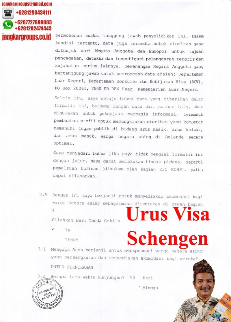 Surat Penjamin Visa Schengen Belanda