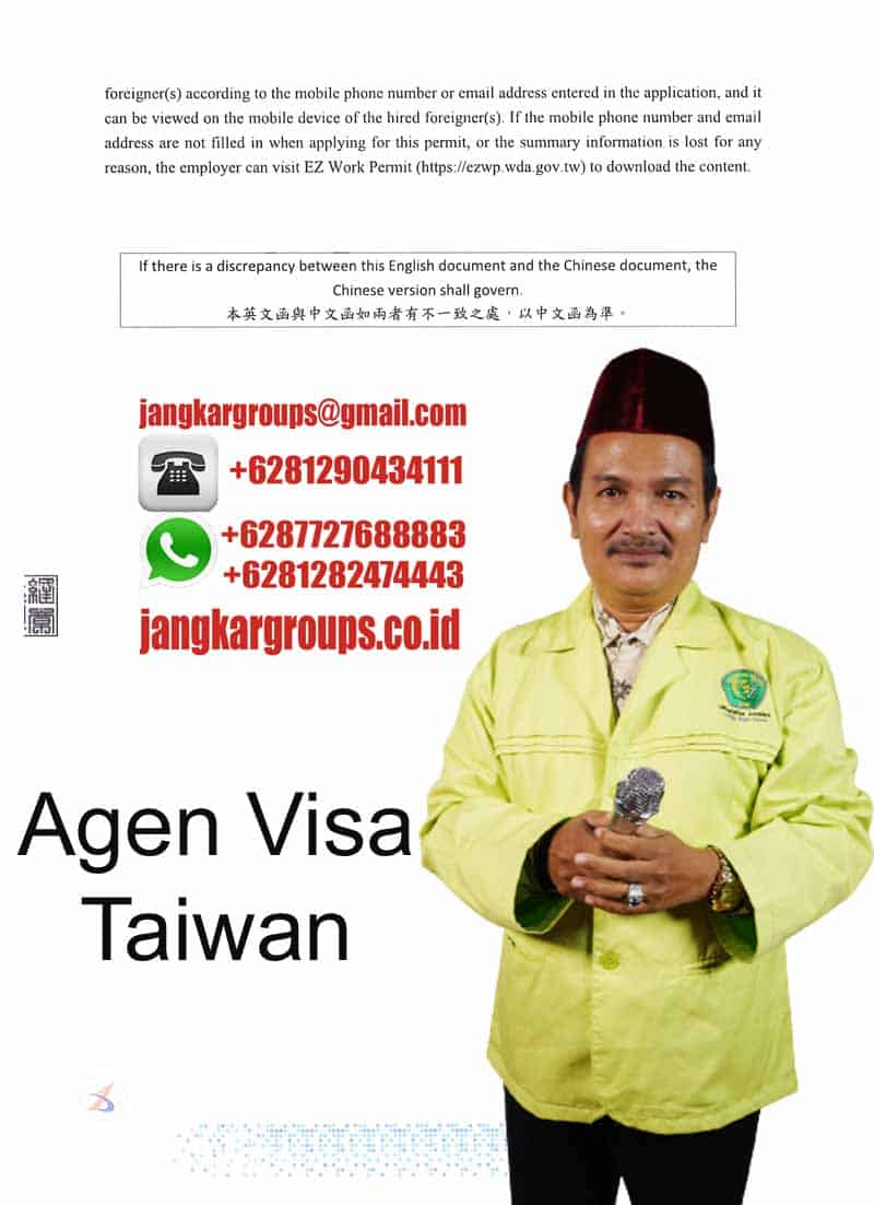 Agen Visa Taiwan