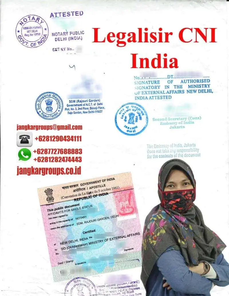 Contoh Legalisir CNI India