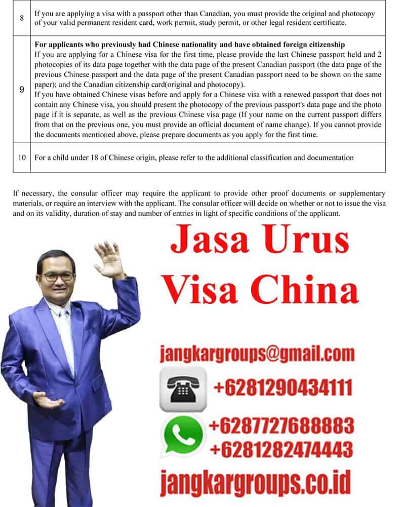 Persyaratan Visa China Kategori S1