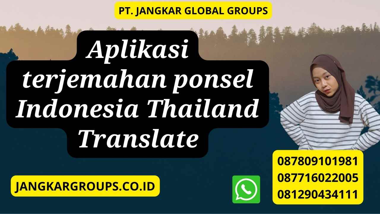 Aplikasi terjemahan ponsel Indonesia Thailand Translate