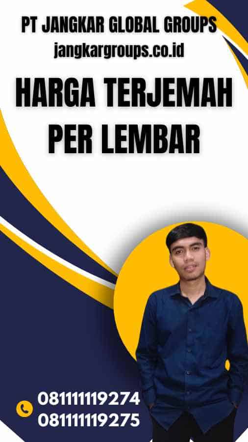 Harga Terjemah Per Lembar