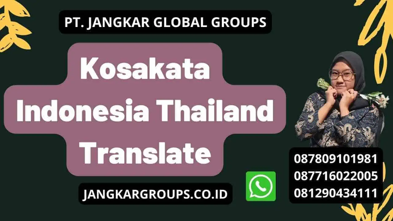 Kosakata Indonesia Thailand Translate