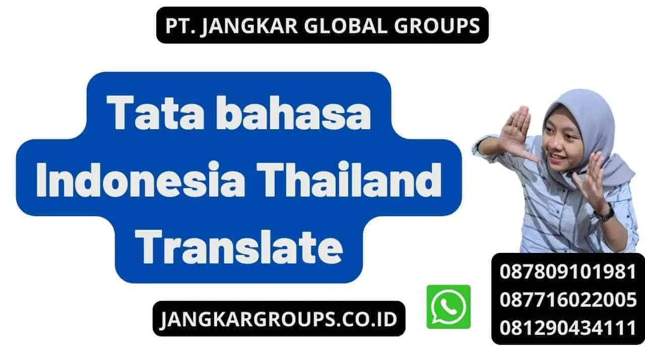 Tata bahasa Indonesia Thailand Translate