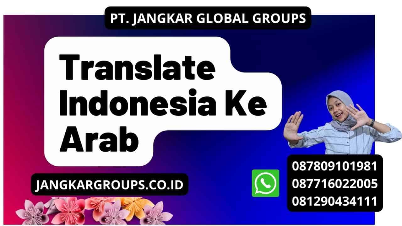 Translate Indonesia Ke Arab