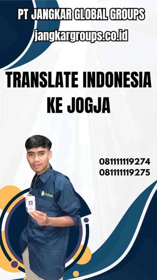 Translate Indonesia Ke Jogja