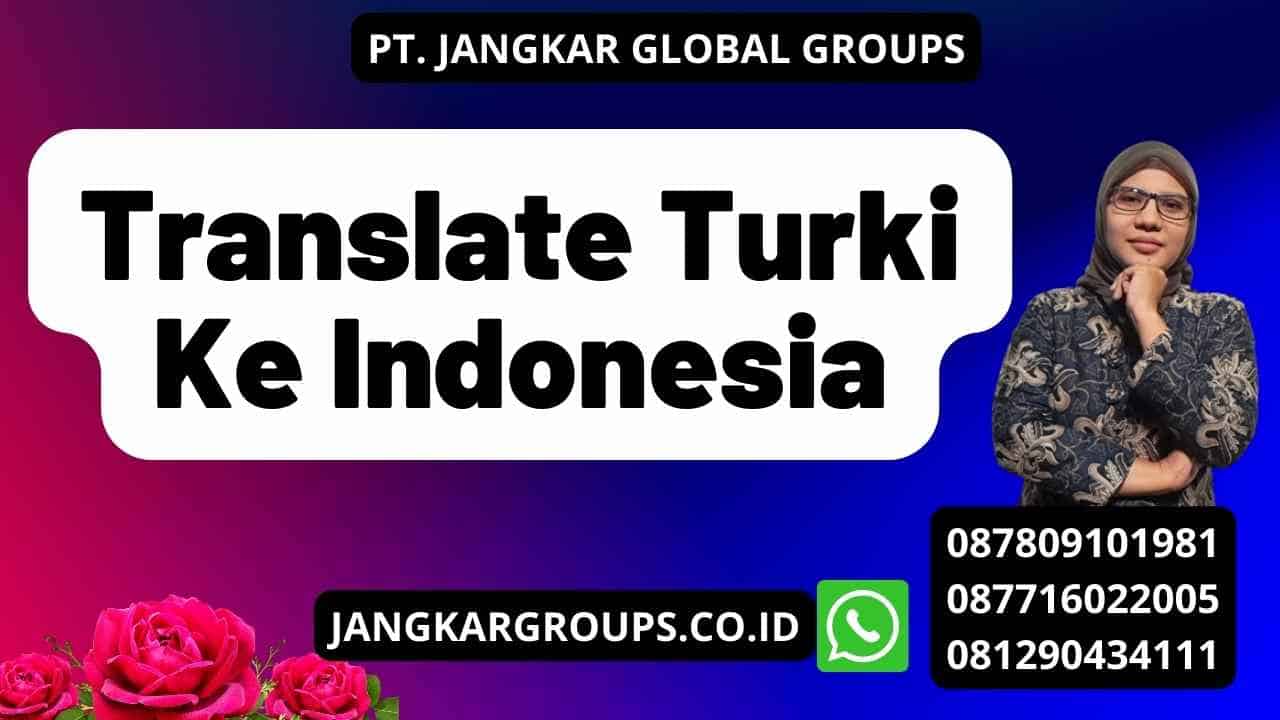Translate Turki Ke Indonesia