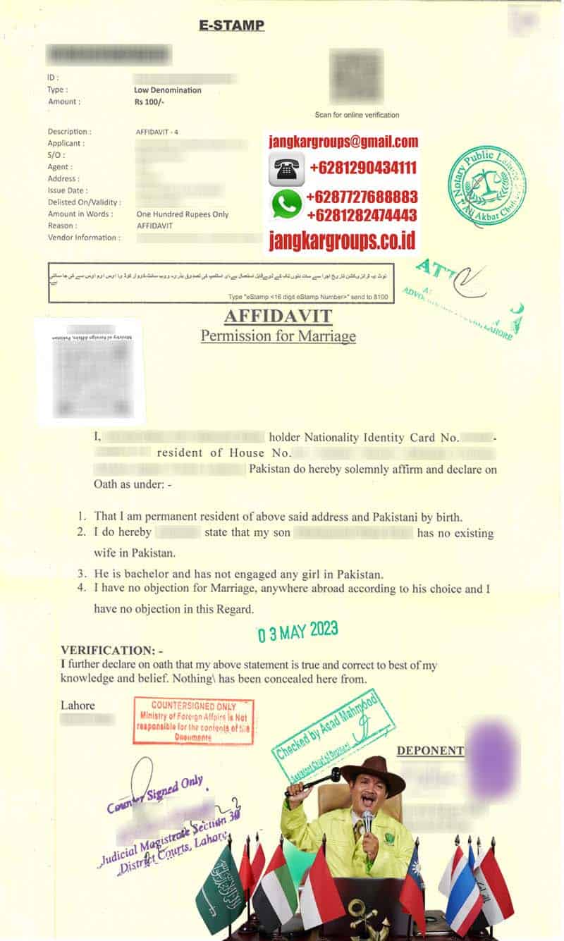 Affidavit Permission For Marriage Pakistan