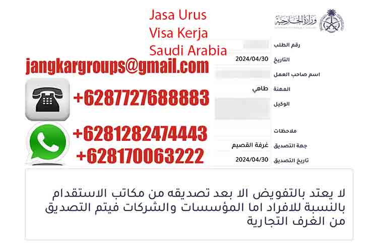 Calling Visa Kerja Saudi