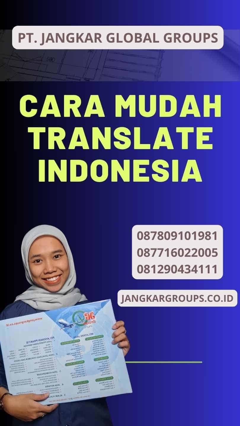 Cara Mudah Translate Indonesia