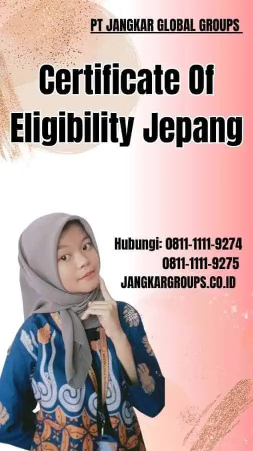 Certificate Of Eligibility Jepang
