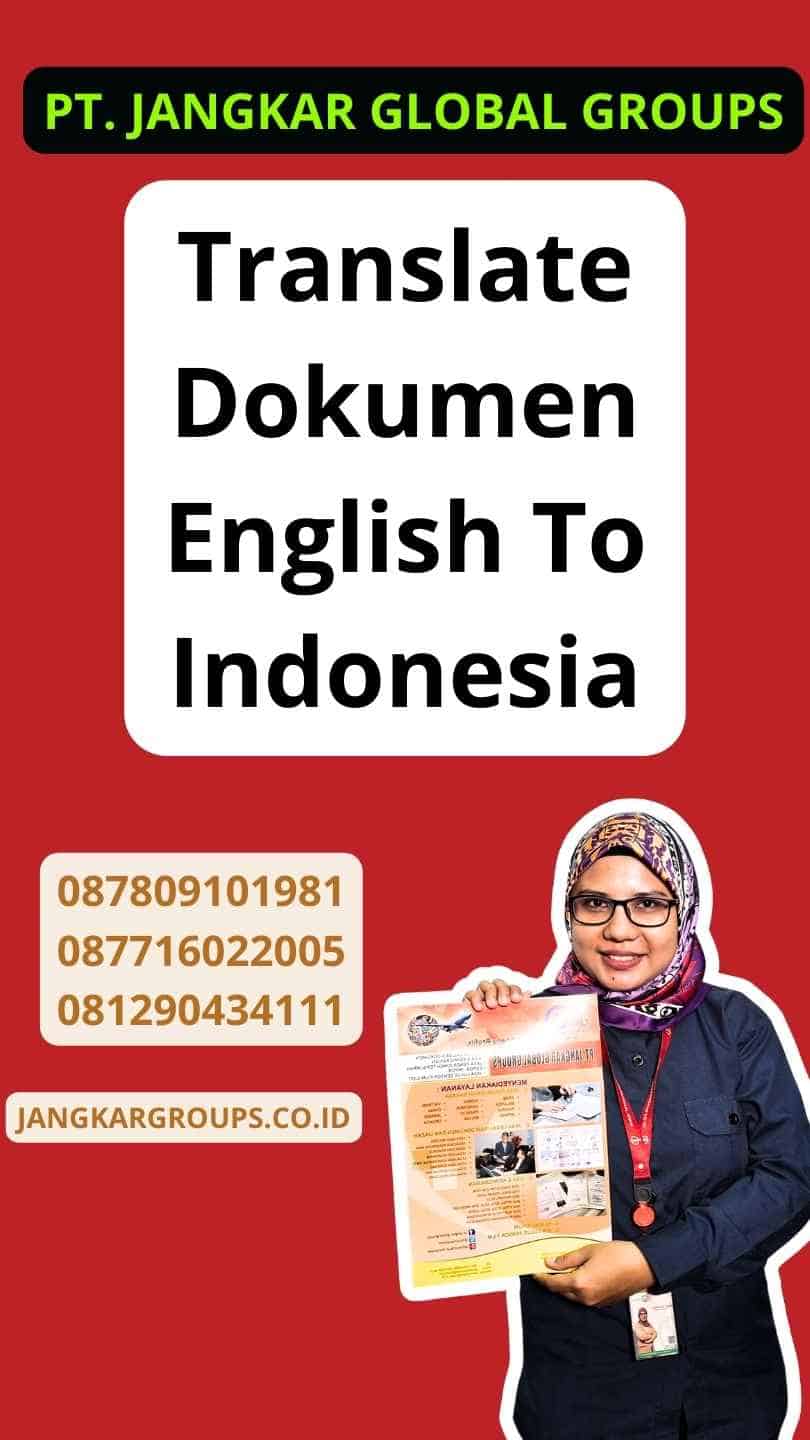 Translate Dokumen English To Indonesia