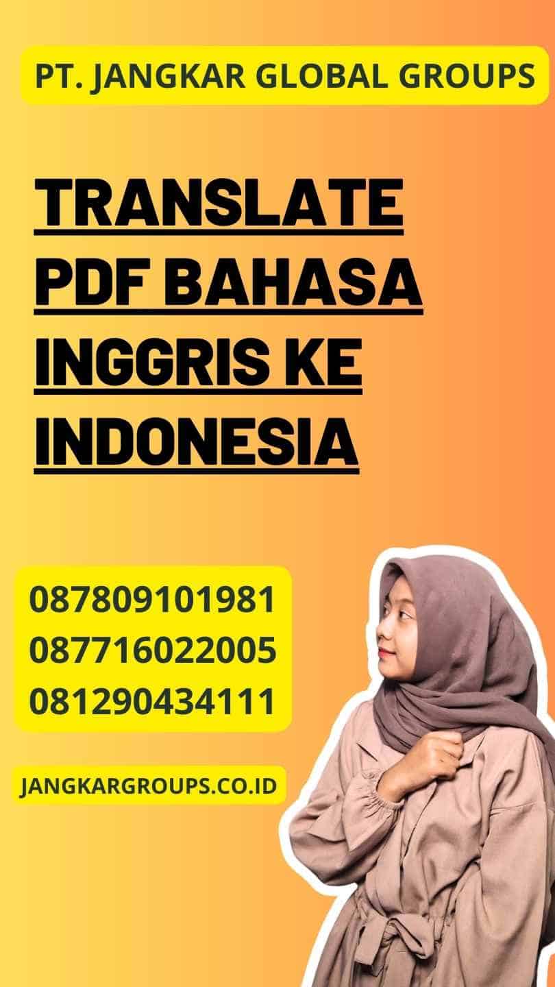 Translate PDF Bahasa Inggris ke Indonesia