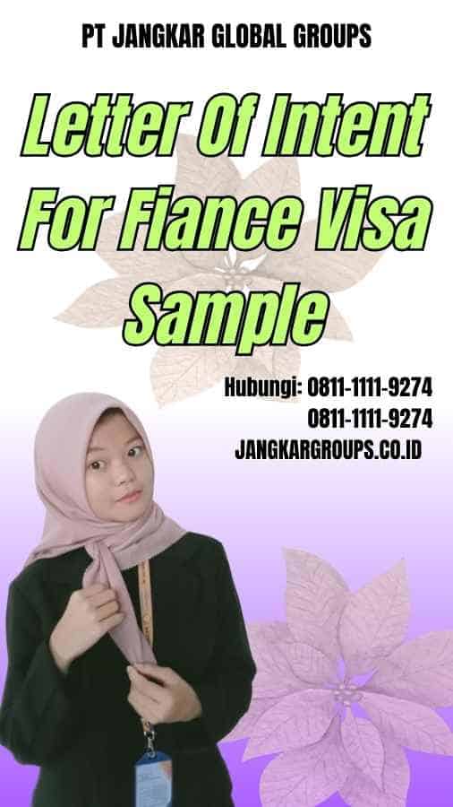 Letter Of Intent For Fiance Visa Sample