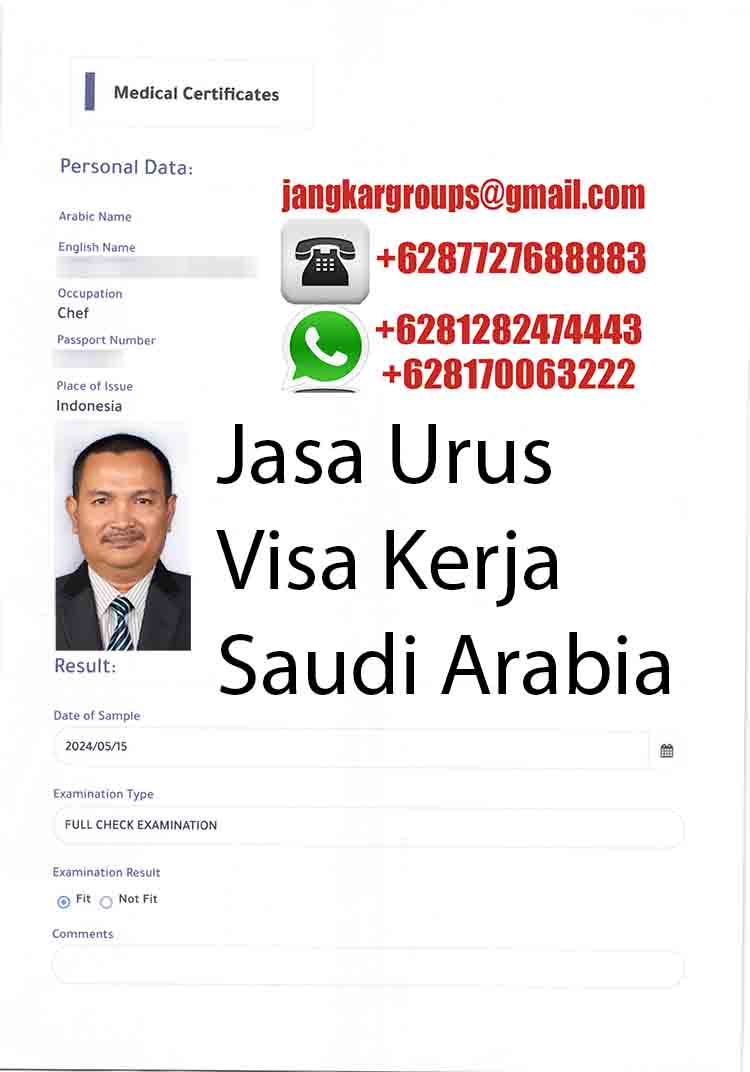 Medical Certificate Visa Kerja Saudi