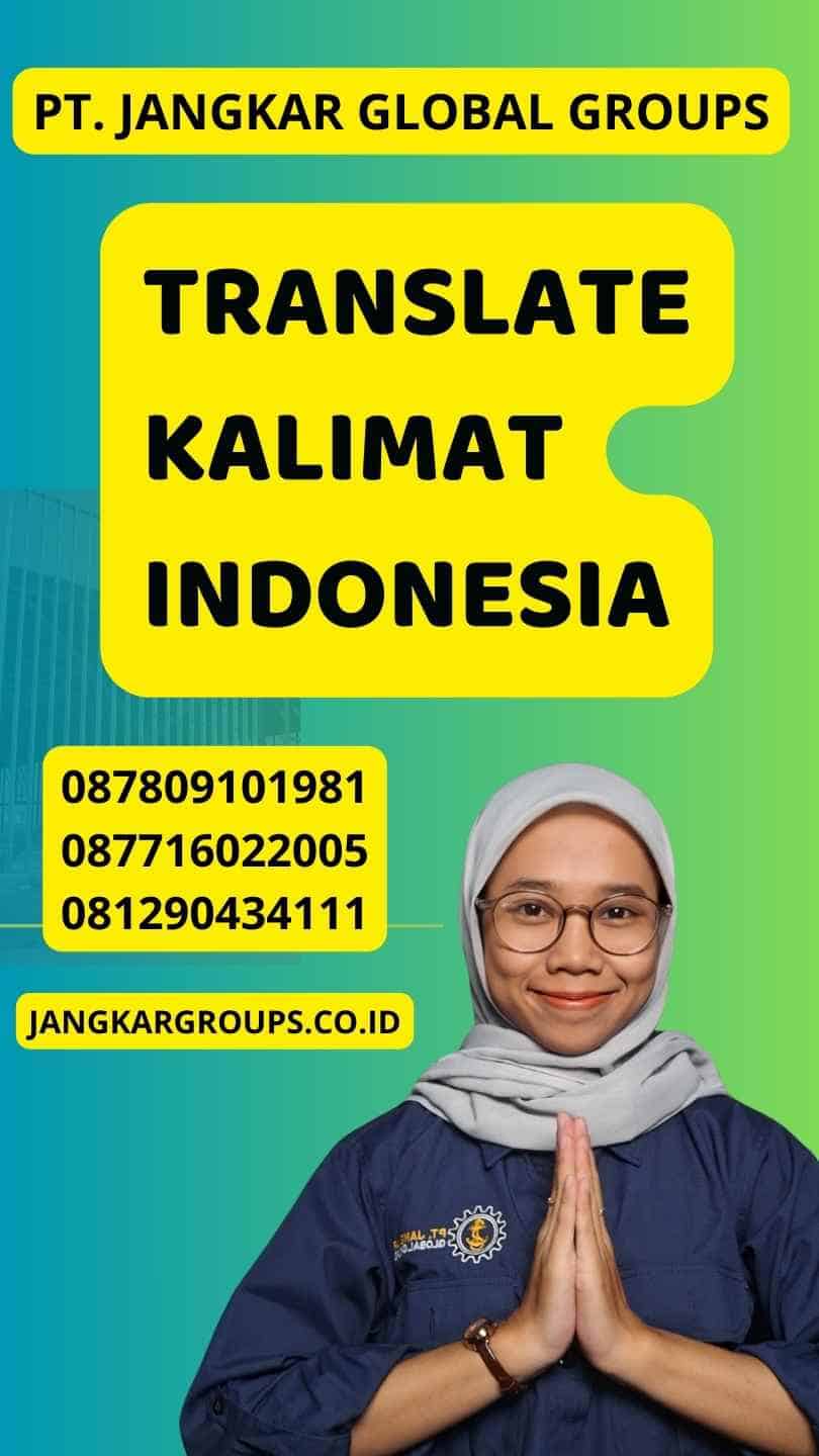 Translate Kalimat Indonesia