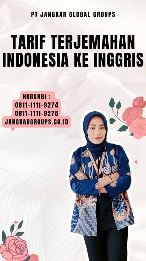 Tarif Terjemahan Indonesia Ke Inggris