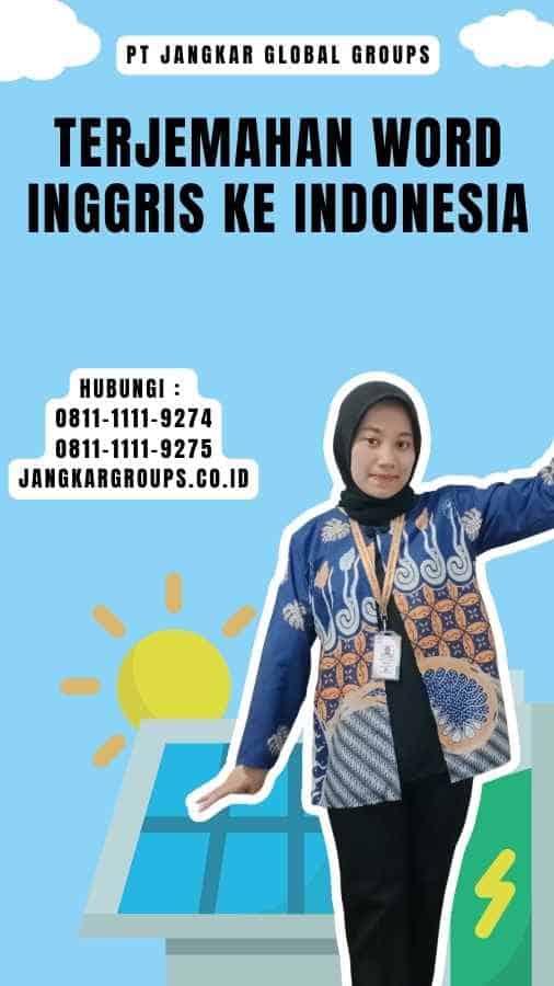 Terjemahan Word Inggris ke Indonesia