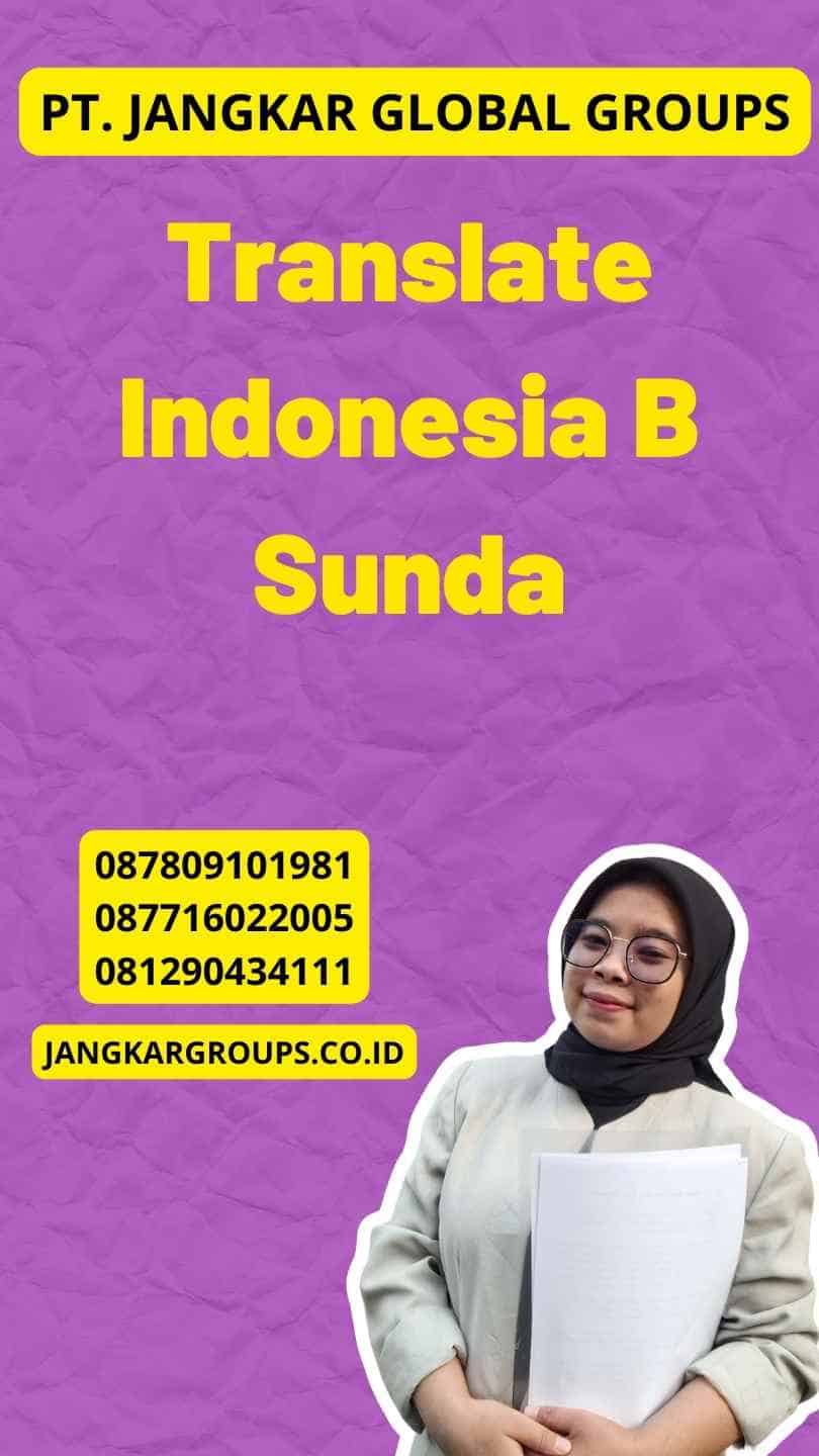 Translate Indonesia B Sunda