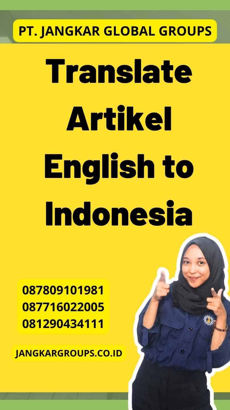 Translate Artikel English to Indonesia