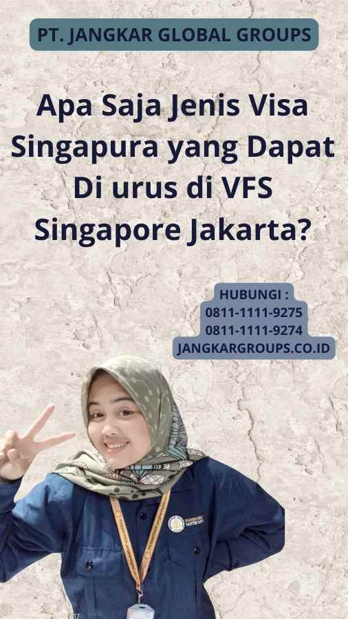 Apa Saja Jenis Visa Singapura yang Dapat Di urus di VFS Singapore Jakarta?