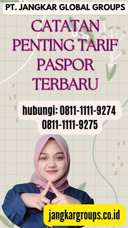 Catatan Penting Tarif Paspor Terbaru