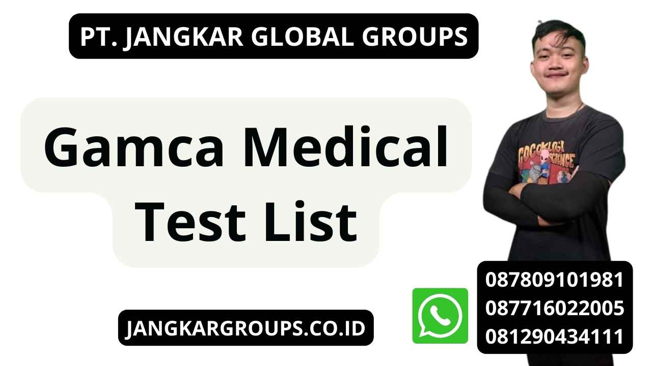 Gamca Medical Test List