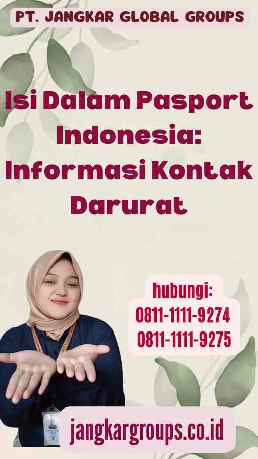 Isi Dalam Pasport Indonesia Informasi Kontak Darurat
