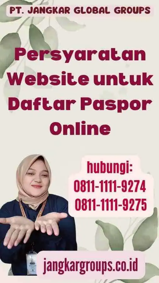 Persyaratan Website untuk Daftar Paspor Online