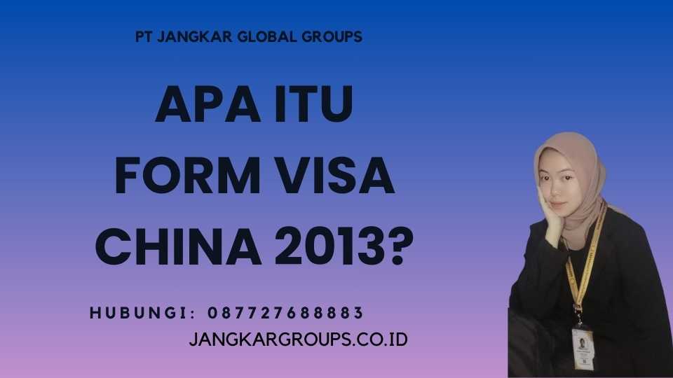 Apa itu Form Visa China 2013