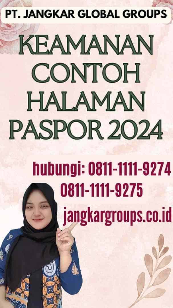 Keamanan Contoh Halaman Paspor 2024