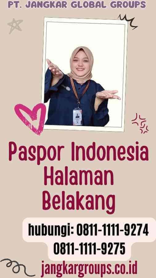 Paspor Indonesia Halaman Belakang