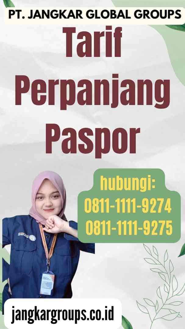 Tarif Perpanjang Paspor