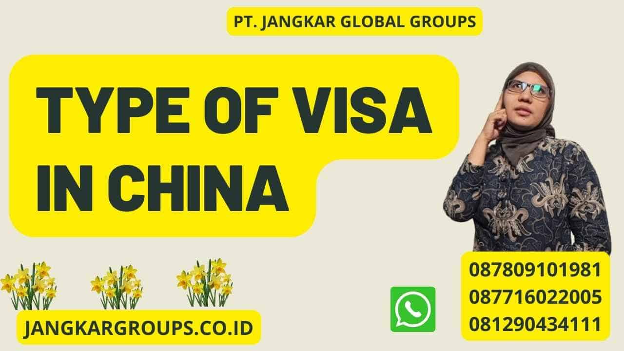Type of Visa in China