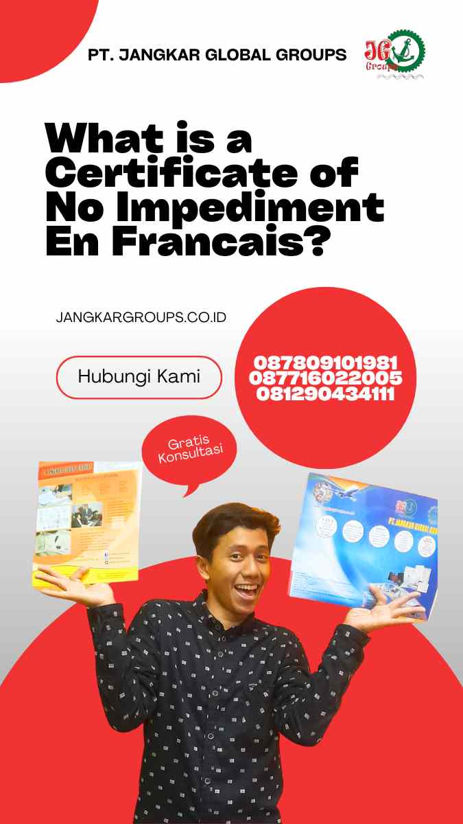 Certificate of No Impediment En Francais