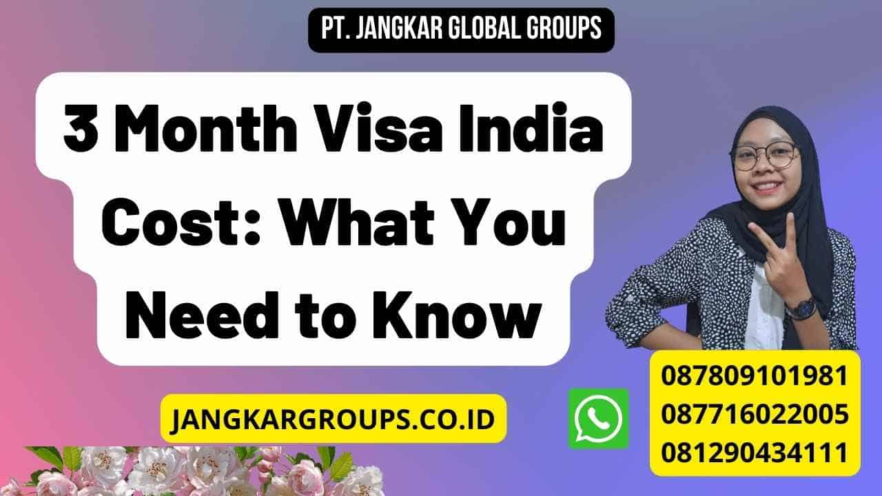 3 Month Visa India Cost: What You Need to Know