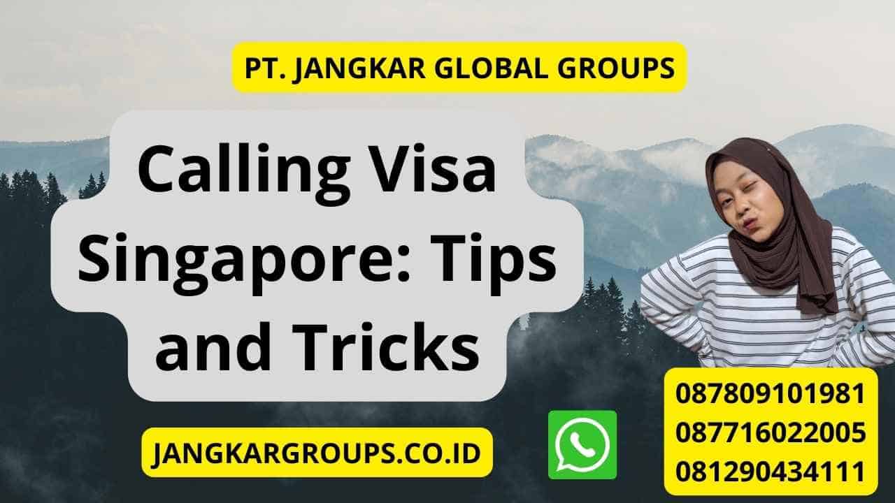 Calling Visa Singapore: Tips and Tricks
