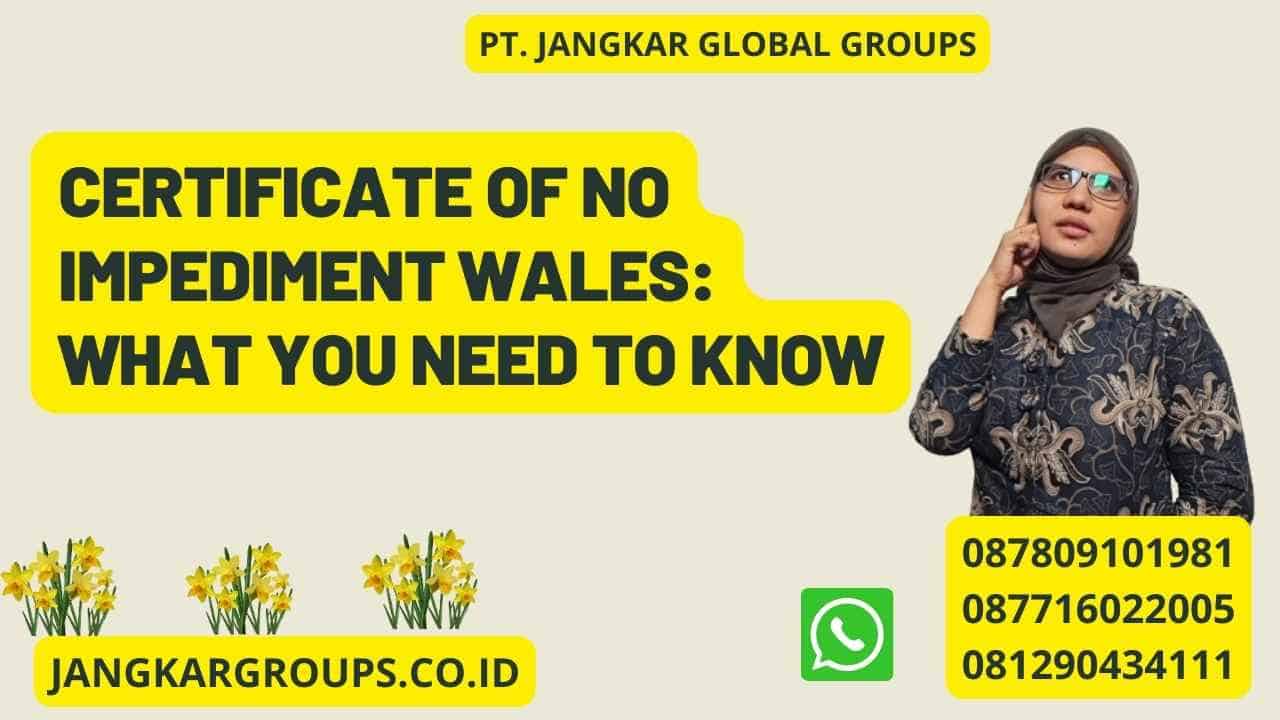 Certificate Of No Impediment Wales: What You Need To Know