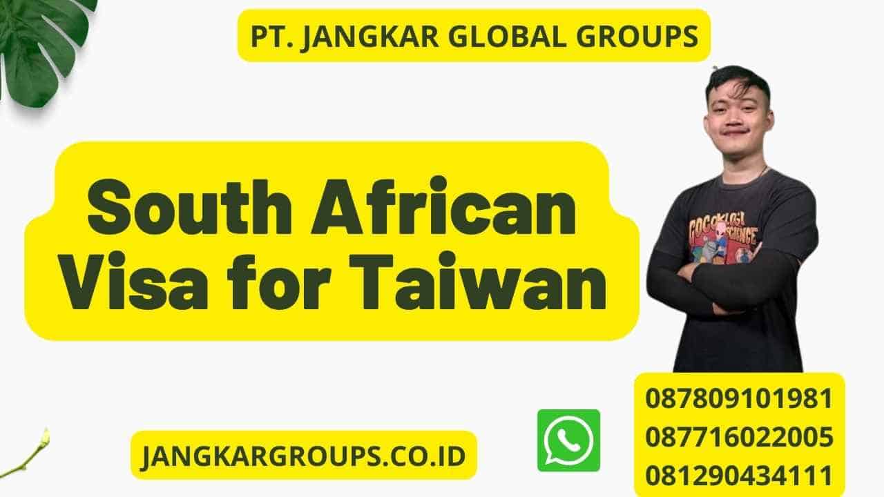 South African Visa for Taiwan