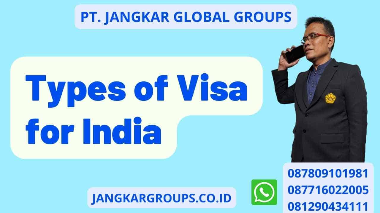 Types of Visa for India