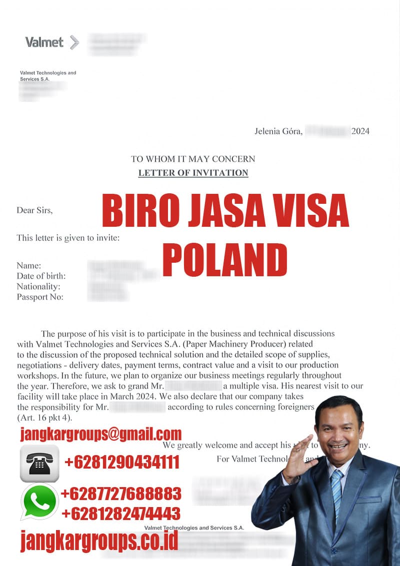 Contoh letter invitation poland - Jasa Visa Bisnis Polandia