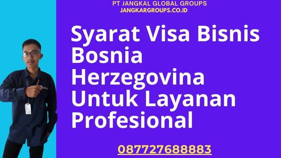 Syarat Visa Bisnis Bosnia Herzegovina Untuk Layanan Profesional