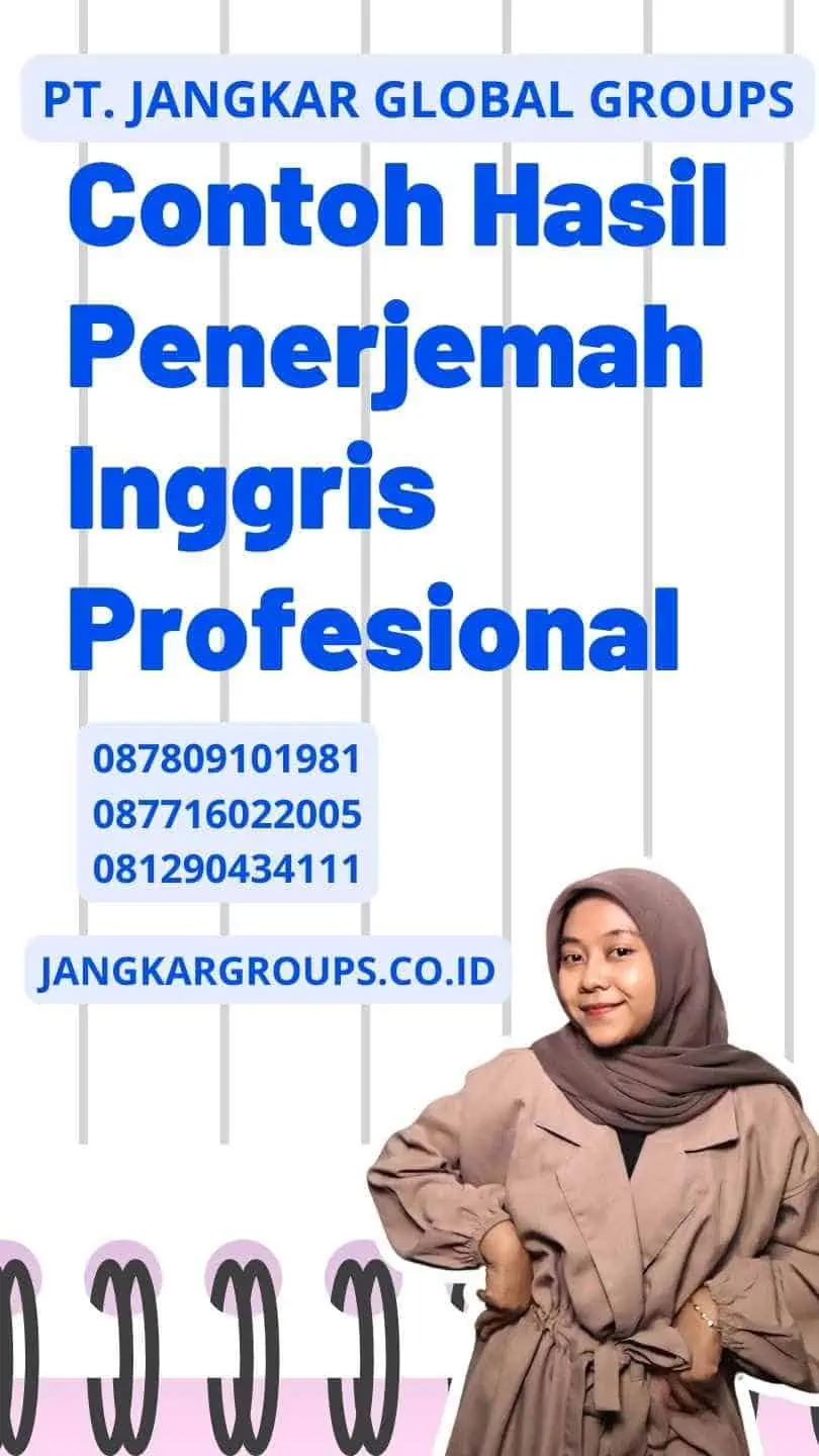 Contoh Hasil Penerjemah Inggris Profesional