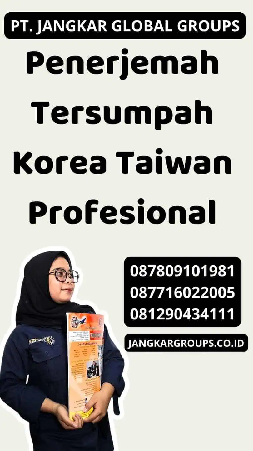 Penerjemah Tersumpah Korea Taiwan Profesional